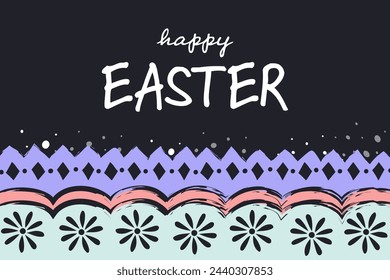 Painted Easter egg pattern. Design of a greeting card. Colourful background. Vector illustration