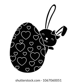 painted easter egg with rabbit celebration icon