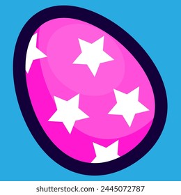 painted easter egg with stars