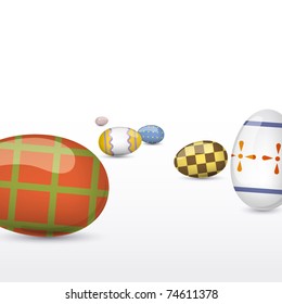 Painted Easter eggs in perspective view. Eps10.