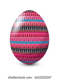 Painted egg celebrating Easter holiday, vector icon over white background