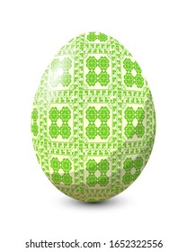 Painted egg celebrating Easter holiday, vector icon over white background