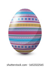 Painted egg celebrating Easter holiday, vector icon over white background