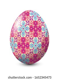 Painted egg celebrating Easter holiday, vector icon over white background