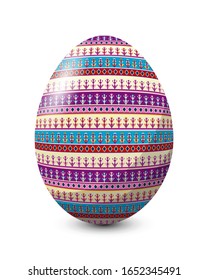 Painted egg celebrating Easter holiday, vector icon over white background
