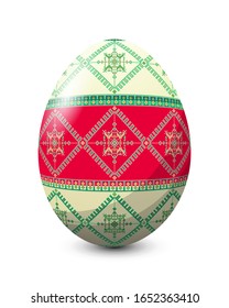 Painted egg celebrating Easter holiday, vector icon over white background