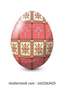 Painted egg celebrating Easter holiday, vector icon over white background