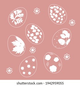 Painted eggs for easter, natural pattern