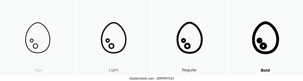 painted eggshell icon. Thin, Light Regular And Bold style design isolated on white background