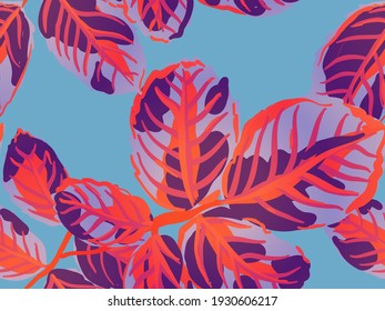 Colección de patrones de hojas de rosa inglesas pintadas. Diseño textil azafrán amarillo y rojo de verano. Rose Deja Un Patrón Sin Marea. Fondo del Vector Botánico Romántico. Papel tapiz de Peony de primavera repetida.
