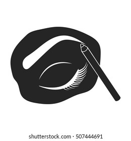 Painted eyebrows icon in black style isolated on white background. Make up symbol stock vector illustration.