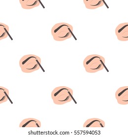 Painted eyebrows icon in cartoon style isolated on white background. Make up pattern stock vector illustration.