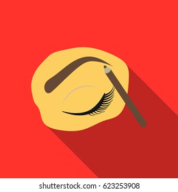 Painted eyebrows icon in flat style isolated on white background. Make up symbol stock vector illustration.