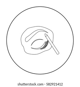 Painted eyebrows icon in outline style isolated on white background. Make up symbol stock vector illustration.