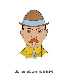 painted face men retro vector