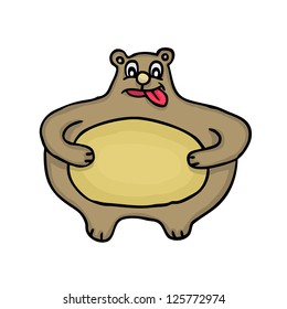 Painted fat bear, vector illustration