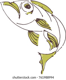 Painted fish with a suspicious look