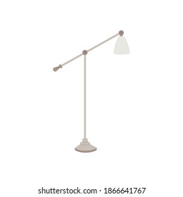 Painted floor lamp isolated on white. Vector modern illustration. Home electric lighting equipment and decorative element.