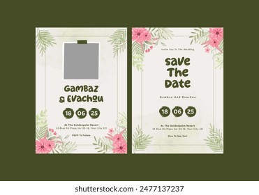 Painted Floral Wedding Invitation Template**_ is clean, modern, simply style, and moreover it’s friendly use. It’s Quick And Easy to use to save your time.