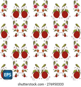 Painted flowers. Seamless vector background. EPS 10