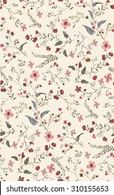 Painted flowers ~ seamless vector background
