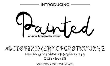 Painted Font Stylish brush painted an uppercase vector letters, alphabet, typeface