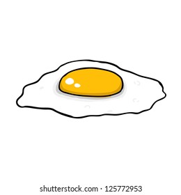 Painted fried egg, vector illustration