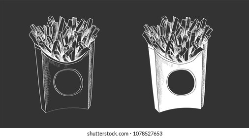 painted fries, great delicious fries, illustration