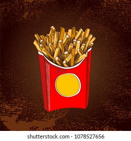 painted fries, great delicious fries, illustration