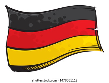 Painted Germany flag waving in wind