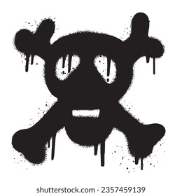 ​Spray Painted Graffiti skull Sprayed isolated with a white background. Vector illustration.