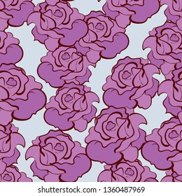 Painted graphic pattern with roses.