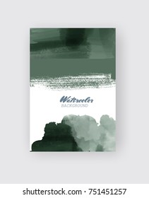Painted grunge poster element. Khaki ink vector banner stains isolated on white. Backgrounds for design. Hand drawn vector illustration on white background. Brush strokes vector.