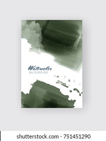 Painted grunge poster element. Khaki ink vector banner stains isolated on white. Backgrounds for design. Hand drawn vector illustration on white background. Brush strokes vector.