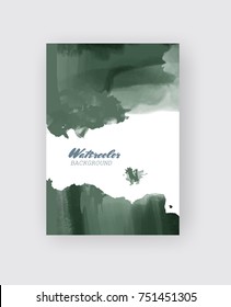 Painted grunge poster element. Khaki ink vector banner stains isolated on white. Backgrounds for design. Hand drawn vector illustration on white background. Brush strokes vector.