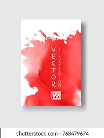 Painted grunge poster element. Red ink vector banner stains isolated on white. Backgrounds for design. Hand drawn vector illustration on white background. Brush strokes vector.