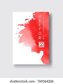 Elemento de pôster pintado do grunge. Manchas de banner de vetor de tinta vermelha isoladas em branco. Planos de fundo para design. Ilustração de vetor desenhada à mão sobre fundo branco. Vetor de traçados de pincel.