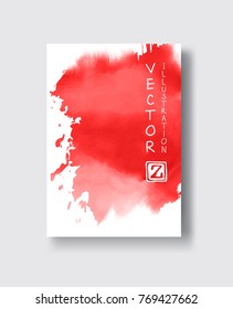 Painted grunge poster element. Red ink vector banner stains isolated on white. Backgrounds for design. Hand drawn vector illustration on white background. Brush strokes vector.