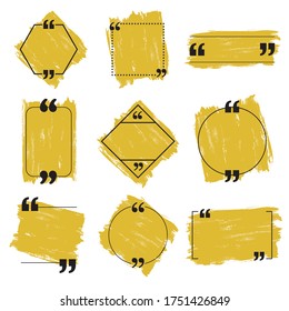 Conjunto de plantillas de comillas y de burbujas de voz. Ilustración del vector