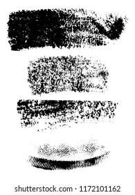 Painted grunge stripes set. Black labels, background, paint texture. Brush strokes vector. Handmade design elements