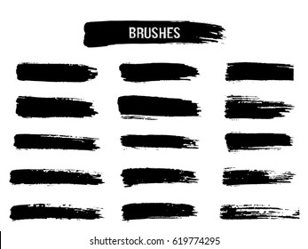 Painted grunge stripes set. Vector illustration