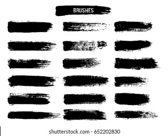 Painted grunge stripes set. Vector illustration