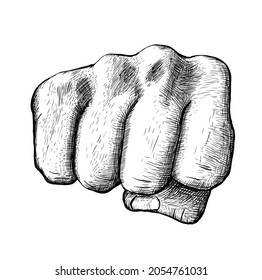 Painted hand, concept of power, vector illustration