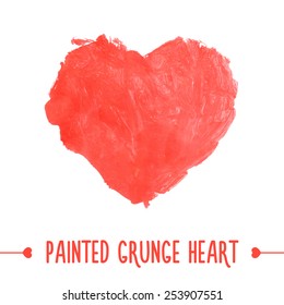 Painted hand drawn grunge heart. Vector illustration