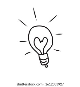 A painted hand, a love light.Vector illustration on a white isolated background.Form for banners, postcards. Holiday
