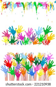 painted hands background