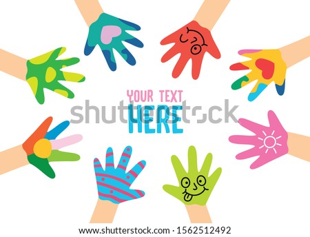 Painted Hands Of Little Children