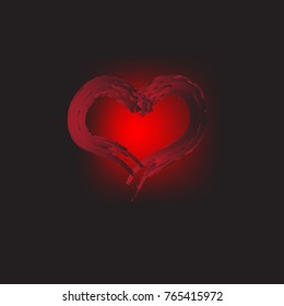 Painted Heart icon. Vector illustration.EPS 10