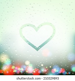 painted heart on Sweaty Window