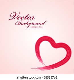 Forma de corazón pintada fondo vectorial del día de San Valentín